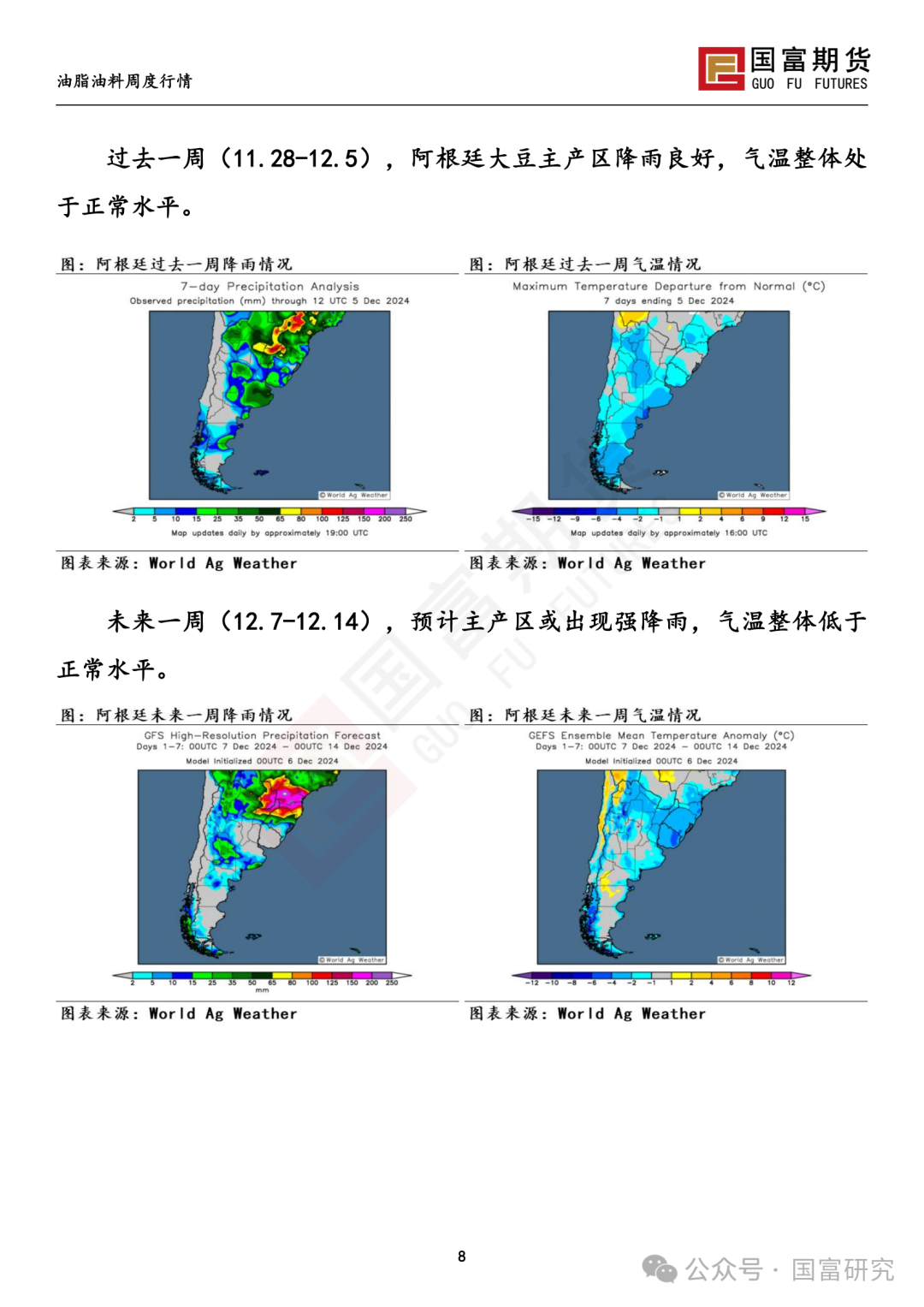 【国富豆系研究周报】进口成本支撑减弱，DCE 豆粕大幅下挫 20241209